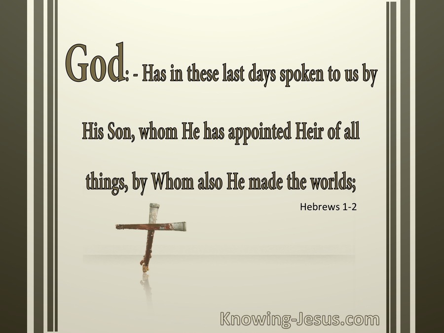 Hebrews 1:2 Jesus Is Appointed Heir Of All Things (beige)